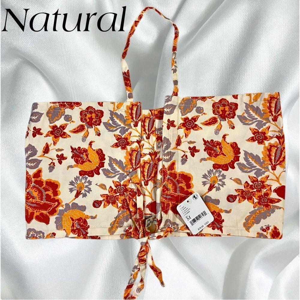 NWT Free People Summer Of Love Bandeau in Wine and Natural - Picture 5 of 15